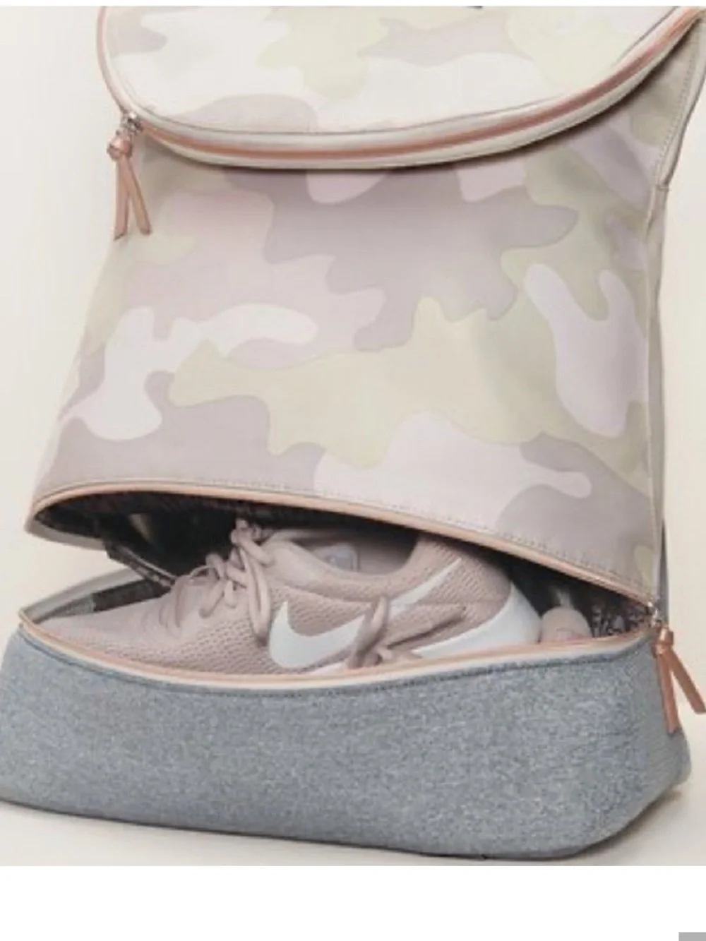 Stella & Dot Crush It Backpack Blush Camo NEW Carry On Diaper Bag Yoga Straps